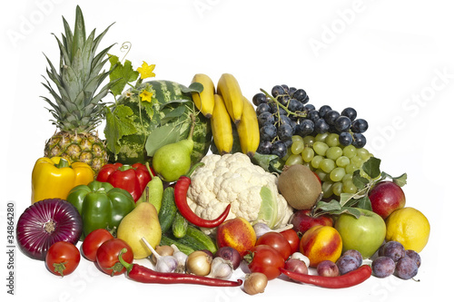 Fototapeta Naklejka Na Ścianę i Meble -  The group of vegetables and fruits