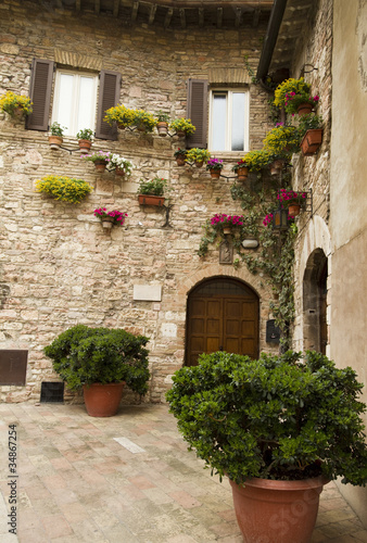 Particular of Typical Tuscan Square, Italy