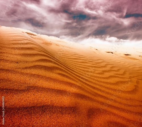 sunset in sand desert