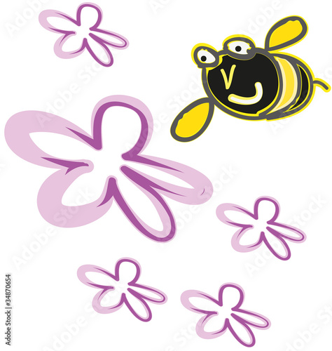 Biene mit Blumen