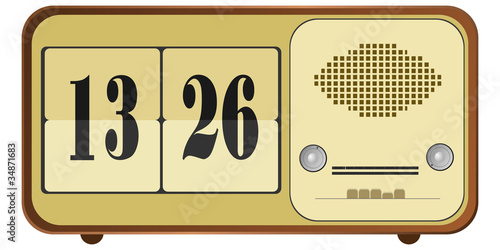 Vector illustration of old clock radio