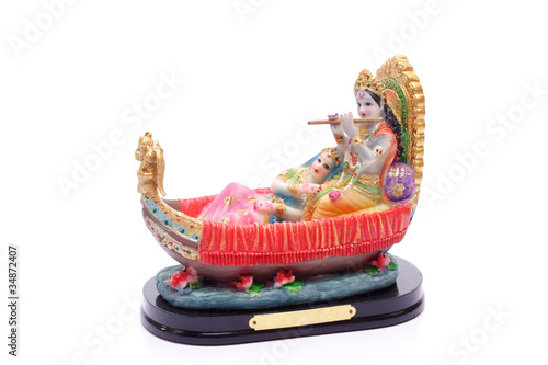 Idol of Hindu God Krishna and Goddesses Radha