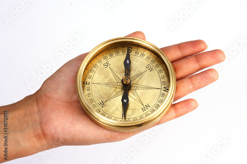 Directional compass in the hand