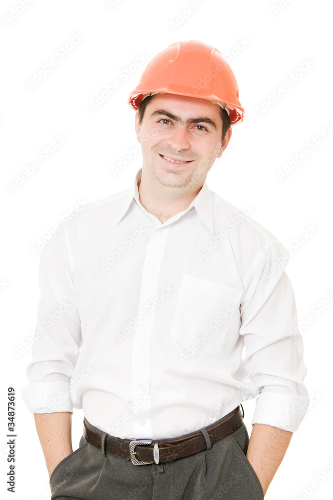 A successful businessman in the helmet. A successful businessman in the helmet.