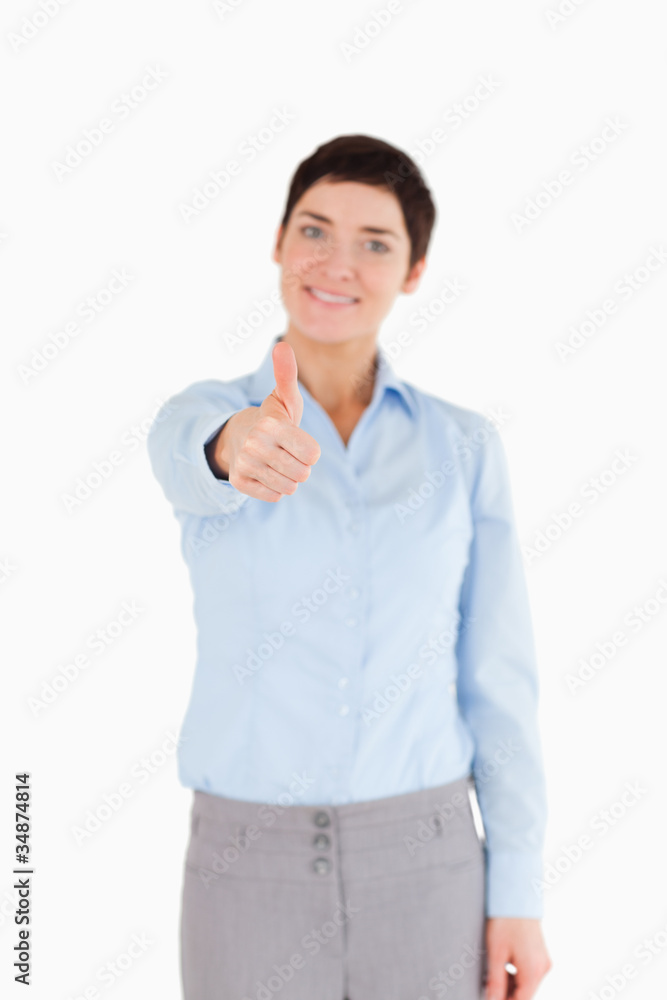 Portrait of a businesswoman with the thumb up Portrait of a businesswoman with the thumb up