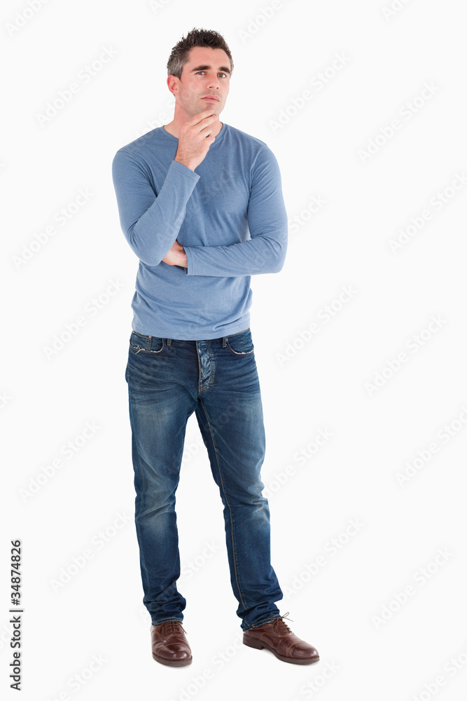 Thoughtful man posing