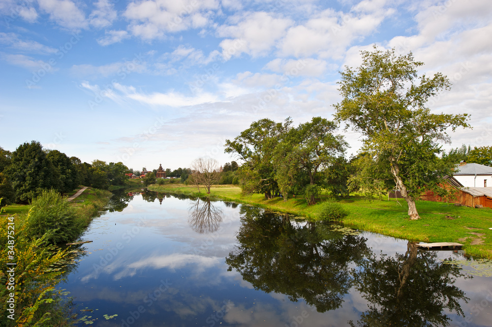 River in old russian town Suzdal