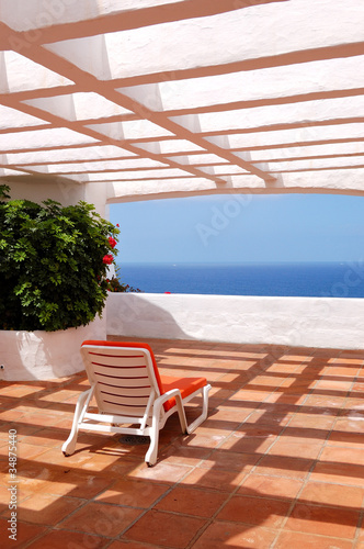 The sea view from a terrace of luxury hotel  Tenerife island  Sp