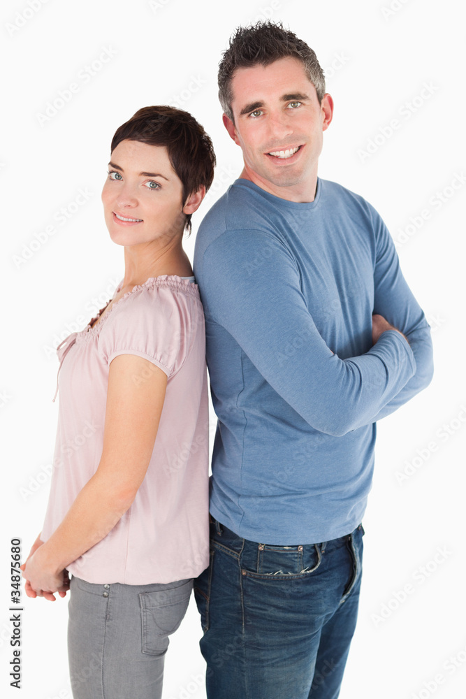 Portrait of a back to back couple Portrait of a back to back couple