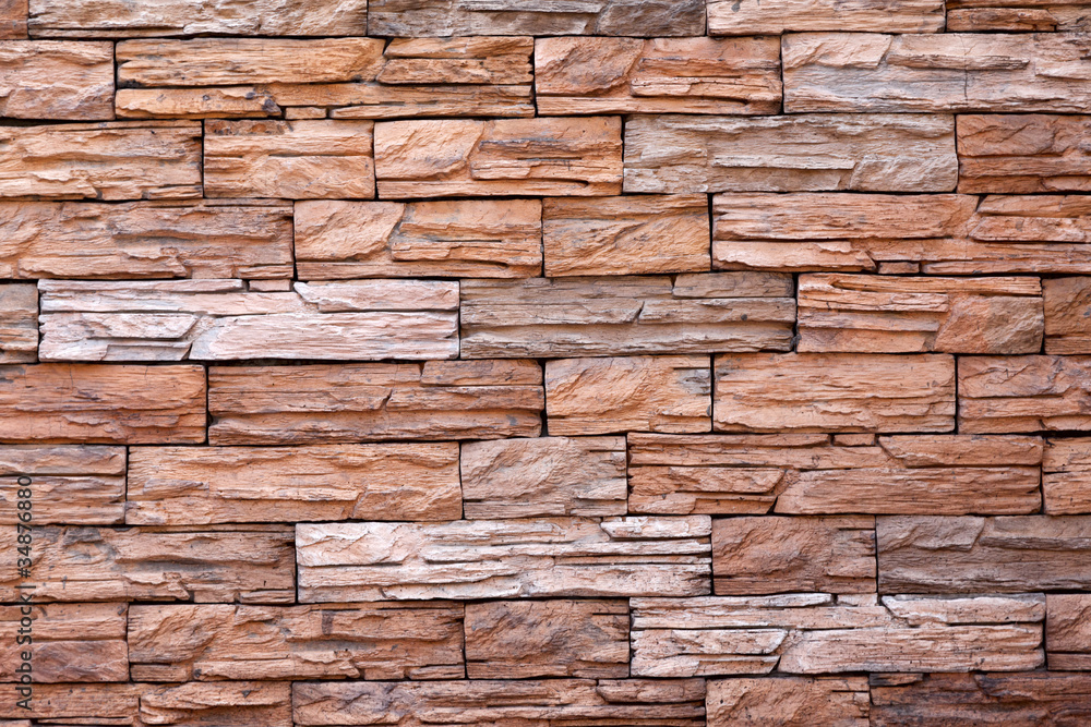 The texture of the red stone wall