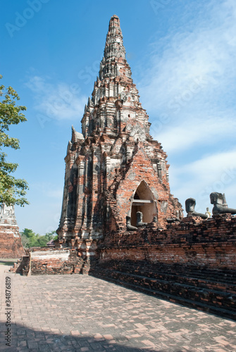 Corner of Chaiwatanaram temple, Ayutthaya, Thailand
