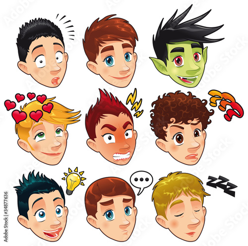 Various expression of boys....