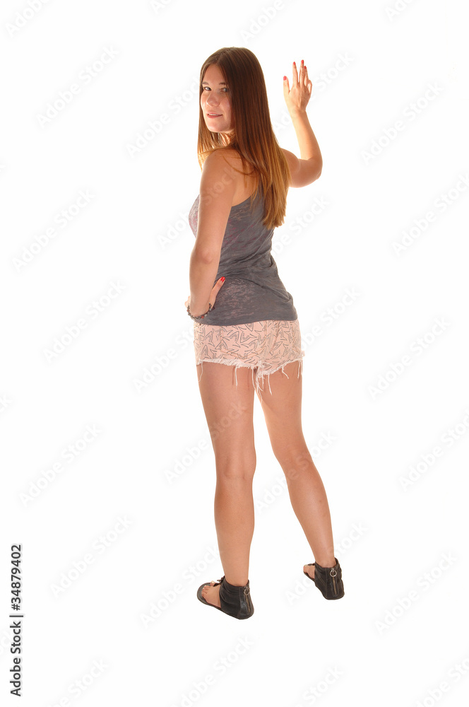 Girl standing from back. Girl standing from back.