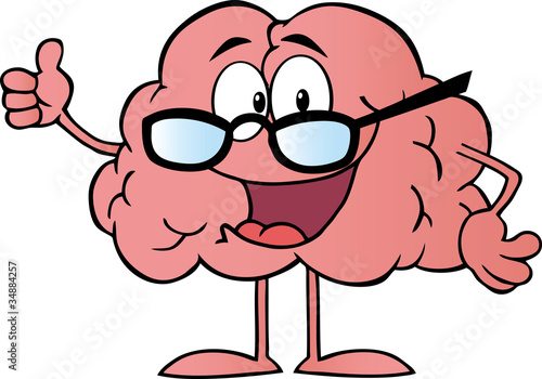 Brain Cartoon Character Giving The Thumbs Up