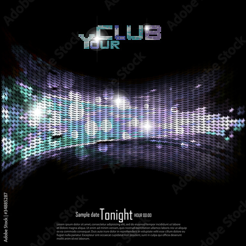 Disco | Club invitation background.Vector illustration.