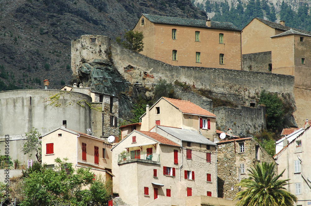 View of the citadel and the city of Corte in Corsica