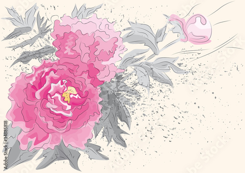 Three peonies