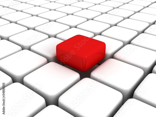 different red cube among wh...
