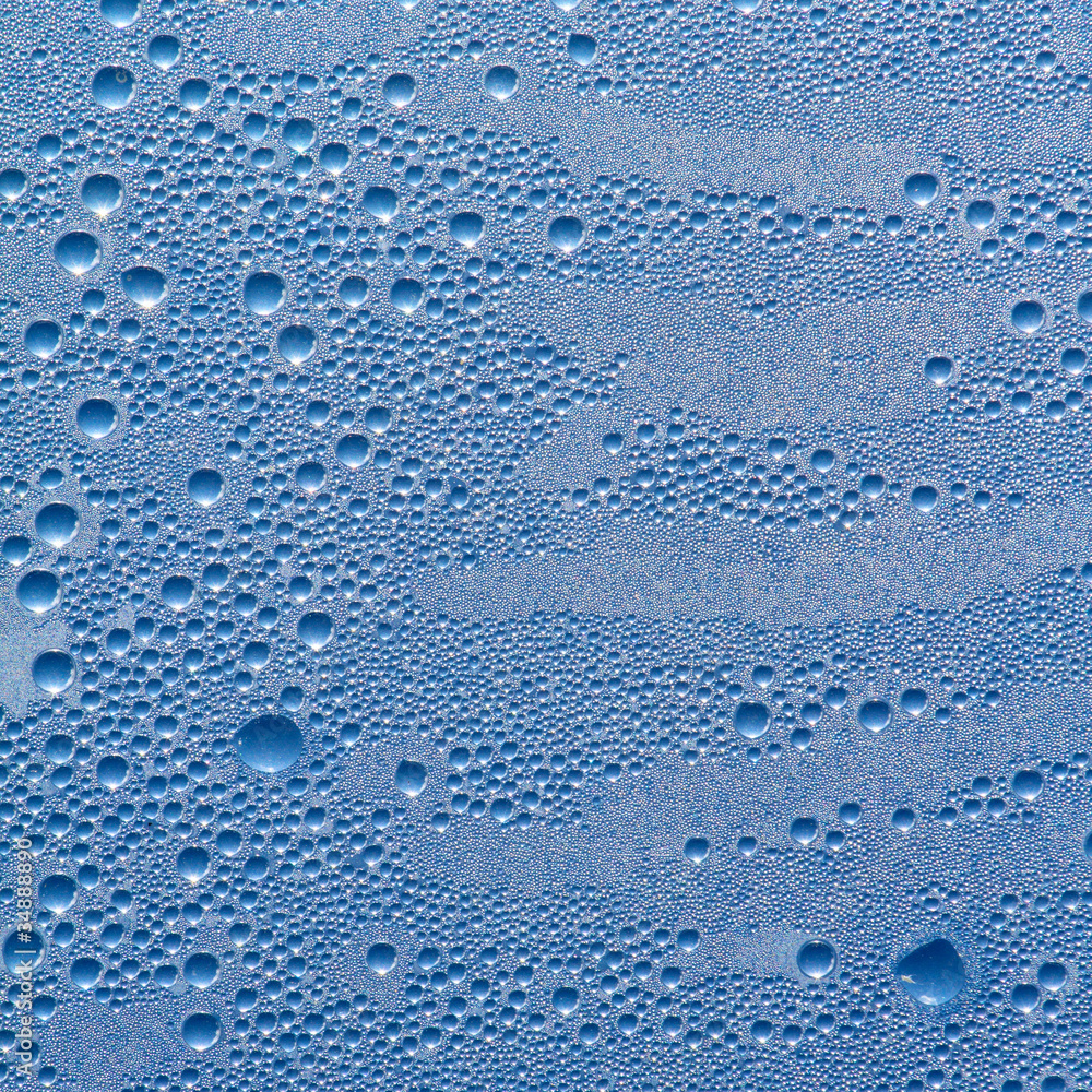 Water drops on a grey-blue background Water drops on a grey-blue background