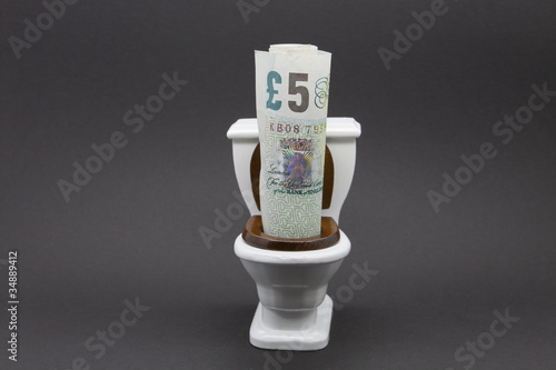 Tableau sur toile British five pound note in model toiley