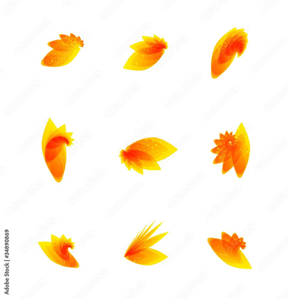 Vector orange leaves Stock Vector | Adobe Stock