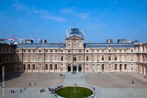 Obraz na płótnie Aerial view of Louvre museum, Paris, France w salonie