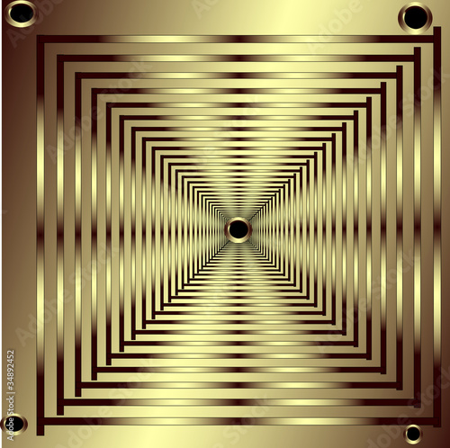 Leaving gold squares with gold rivets