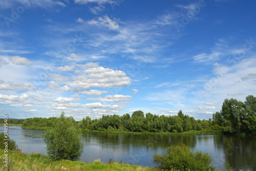 Beautiful summer landscape with river