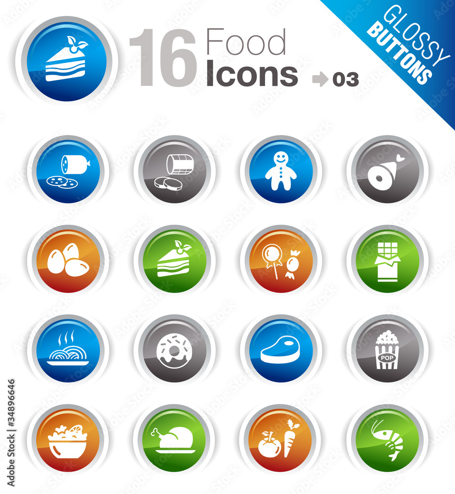 Glossy Buttons - Food Icons Glossy Buttons - Food Icons