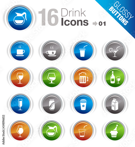 Glossy Buttons - Drink Icons