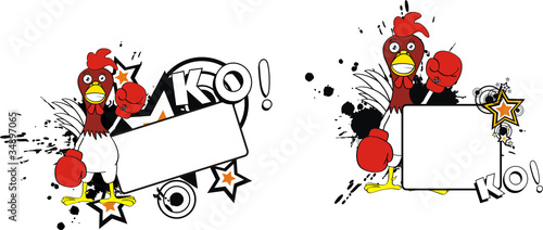 chicken boxing cartoon copyspace9