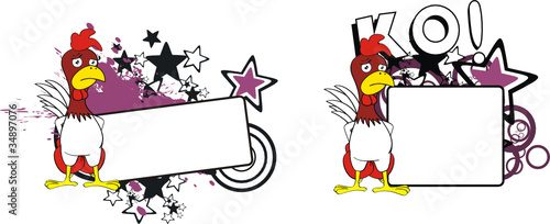 chicken boxing cartoon copyspace6