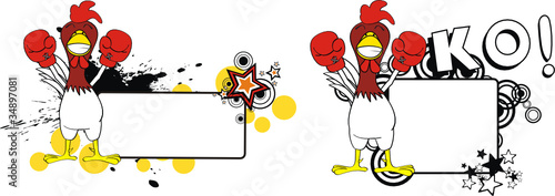chicken boxing cartoon copyspace5