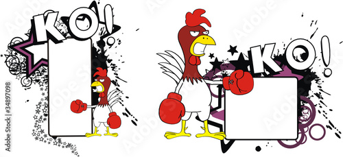 chicken boxing cartoon copyspace3 photo