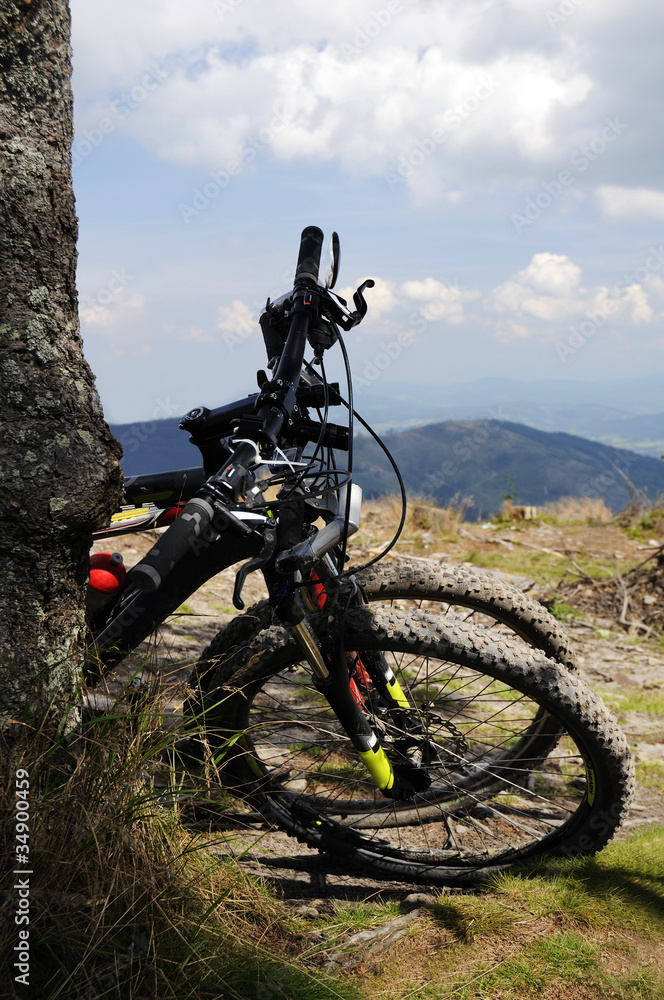 Mountain bikes waiting for a mountain ride Mountain bikes waiting for a mountain ride