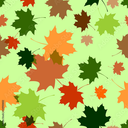 Seamless pattern with maple foliage