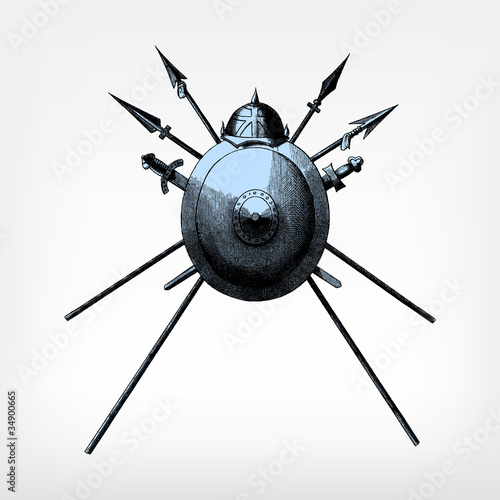 Engraving vintage weapon insignia