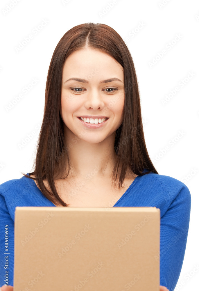 attractive businesswoman with cardboard box attractive businesswoman with cardboard box