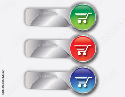 glass buttons einkaufswagen metall