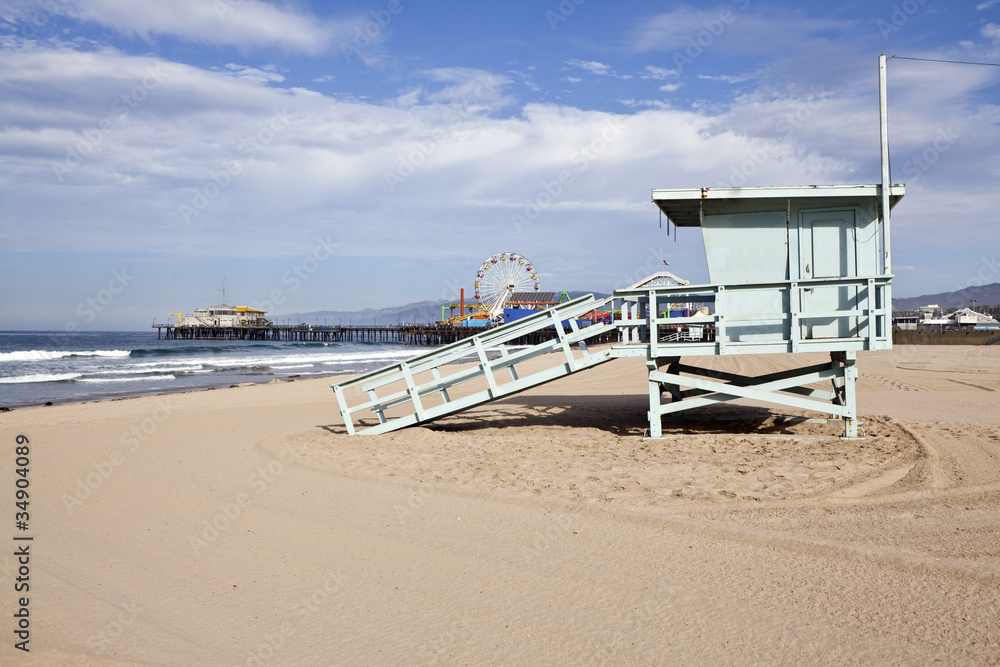 Obraz premium Santa Monica Beach and Pier