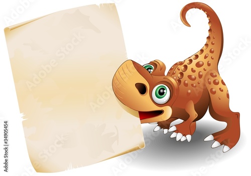 Dinosauro Cucciolo Carta-Baby Dinosaur Paper Background © BluedarkArt