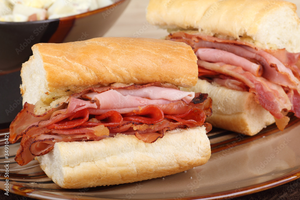 Ham and Pepperoni Sandwich Ham and Pepperoni Sandwich
