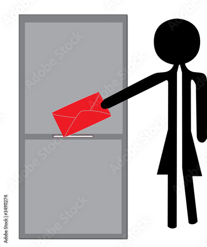 woman posting envelope