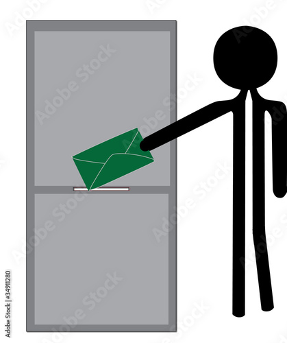 man posting envelope