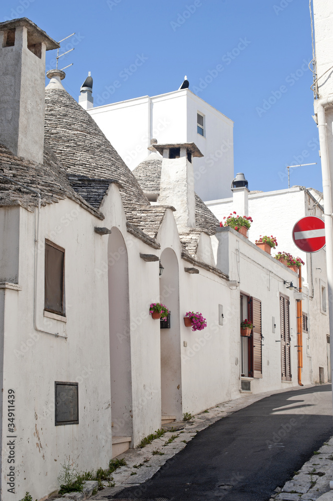 Alberobello (Bari, Puglia, Italy): Street in the trulli town