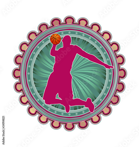 Modern abstract sport emblem design. Basketball.