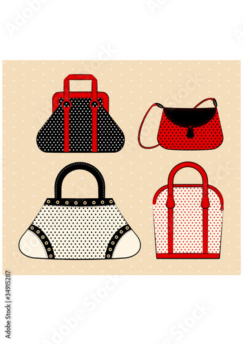 Cartoon woman's bag. Vector