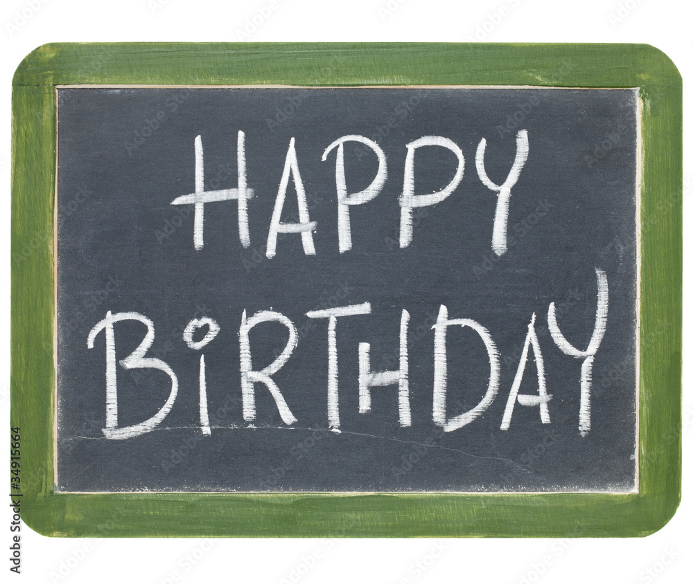Obraz premium happy birthday on blackboard