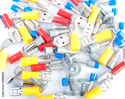 Bild auf Leinwand Electrical terminals and  screws