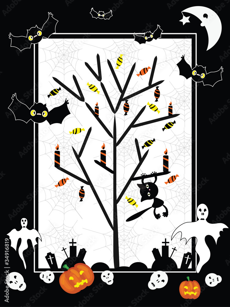 Vector Halloween  card.